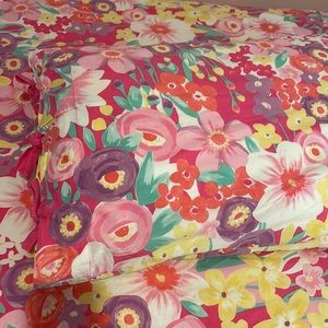 Pottery Barn Kids twin duvet and sham set in poppy